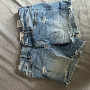 light wash abercrombie kids denim shorts